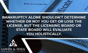 What is the impact of bankruptcy on professional licenses and certifications?
